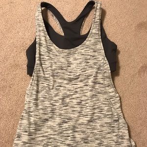 Lululemon grey and white tank